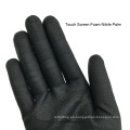 Trabajo de seguridad recubierto de palma Guantes abrasivos Pantalla táctil Nitrilo Nitrilo 4 Nivel Nylon Elástico tejido de punto